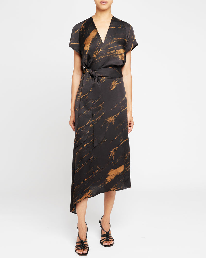 asymmetrical satin wrap dress Cut Out Hardware Sleeveless Satin One Shoulder, Lilith Asymmetrical Maxi Dress in Cerulean, Size L,