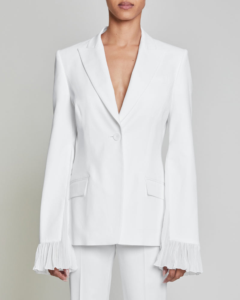 JANICE Jacket with Sheer Pleated Bell Sleeve Detail