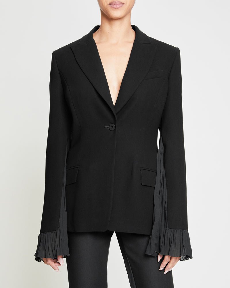 JANICE Jacket with Sheer Pleated Bell Sleeve Detail