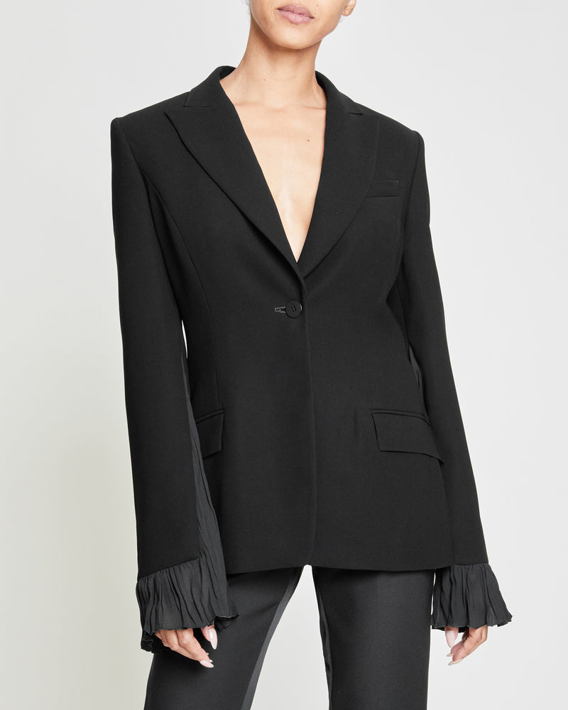 JANICE Jacket with Sheer Pleated Bell Sleeve Detail