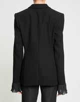 JANICE Jacket with Sheer Pleated Bell Sleeve Detail