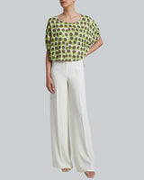 JUDY Scoop Neck Short Sleeve Print Top
