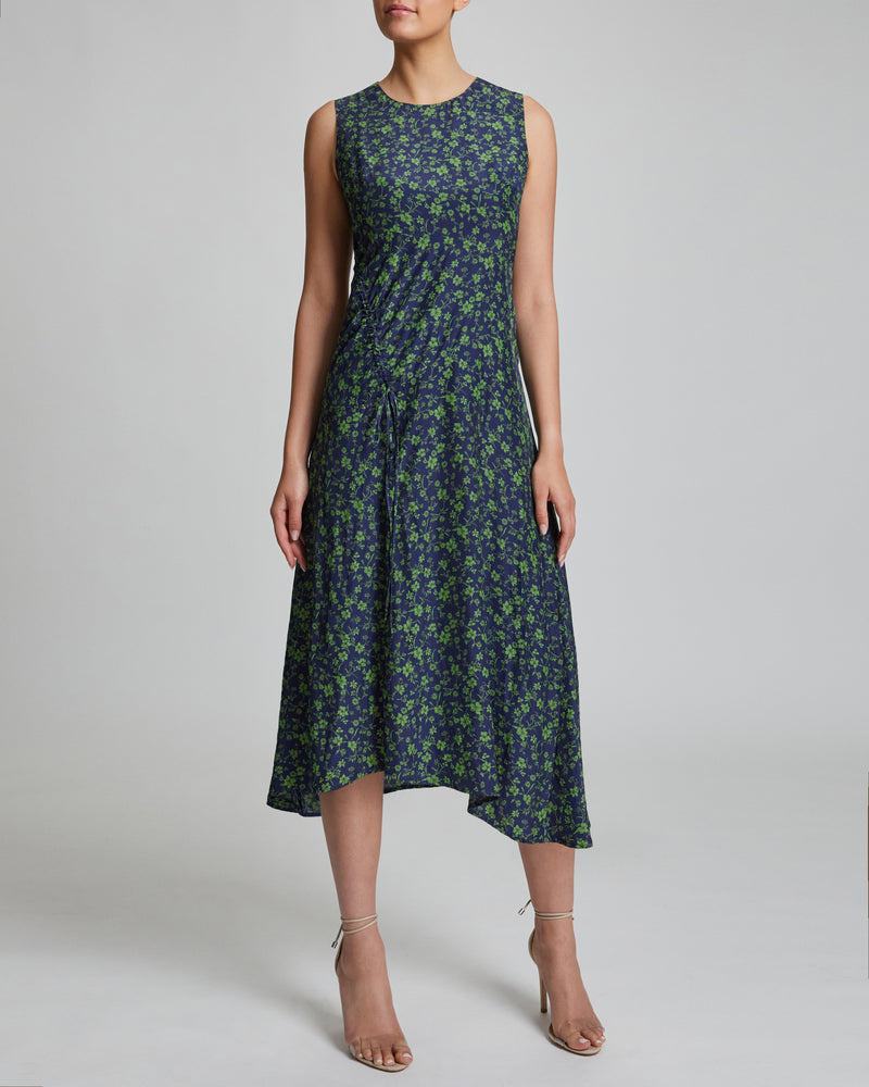 LARA Sleeveless Dress with Side-Drawstring