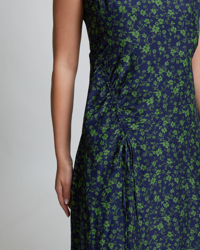 LARA Sleeveless Dress with Side-Drawstring