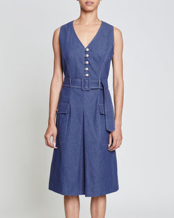 LEAH Sleeveless Denim Dress