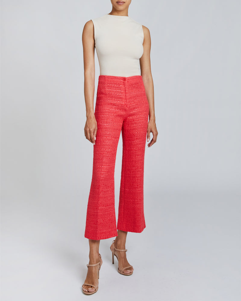 LIZA Ankle Flared Pant in Light Weight Tweed