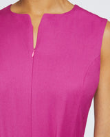 MADISON Sleeveless Hi-Lo Midi Dress with Front Zipper
