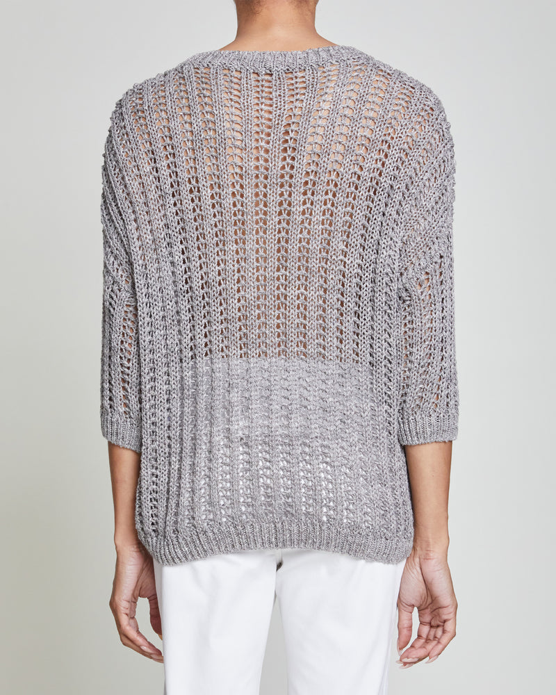 MIA Crochet Knit Top with Fancy Open-Weave Pattern