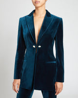 MILLI Long Velvet Jacket with Accent Metal Buttons
