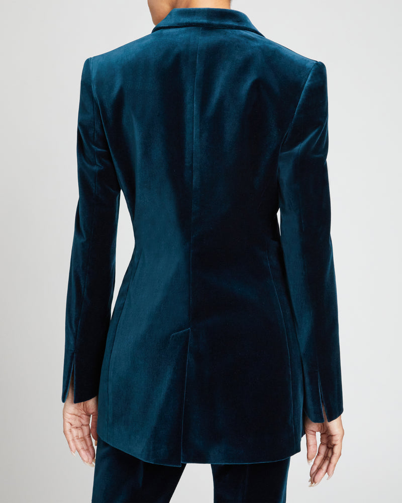 MILLI Long Velvet Jacket with Accent Metal Buttons