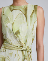NADIA Sleeveless Knee-Length Print Dress with Waist Tie
