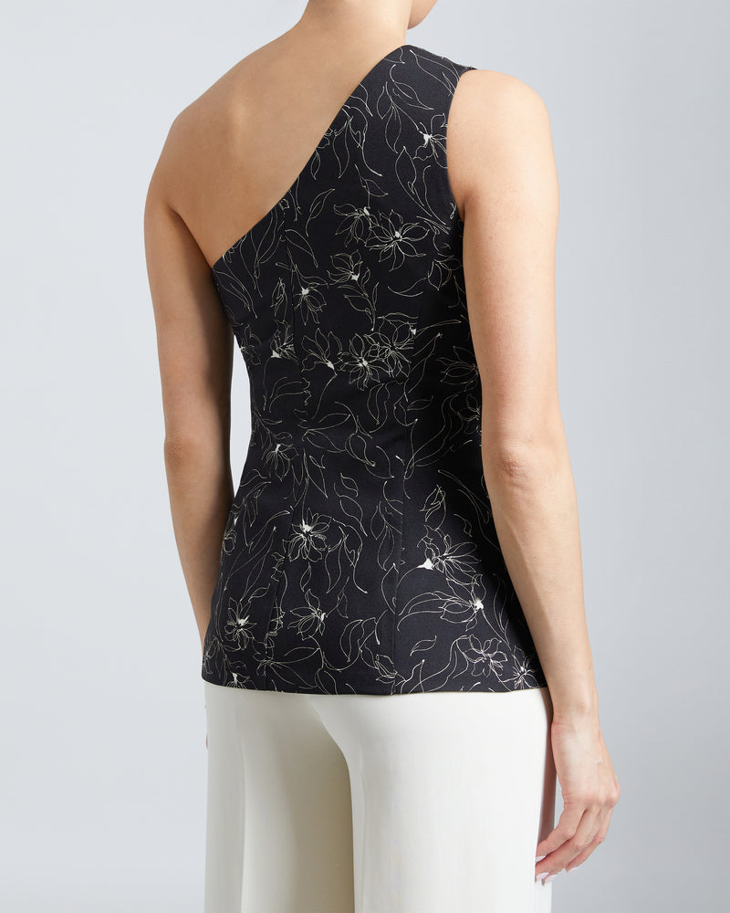NEDA One-Shoulder Blouse with Side Waist Twist