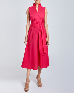 NIRVA Sleeveless Ruffle Neck Midi Dress.