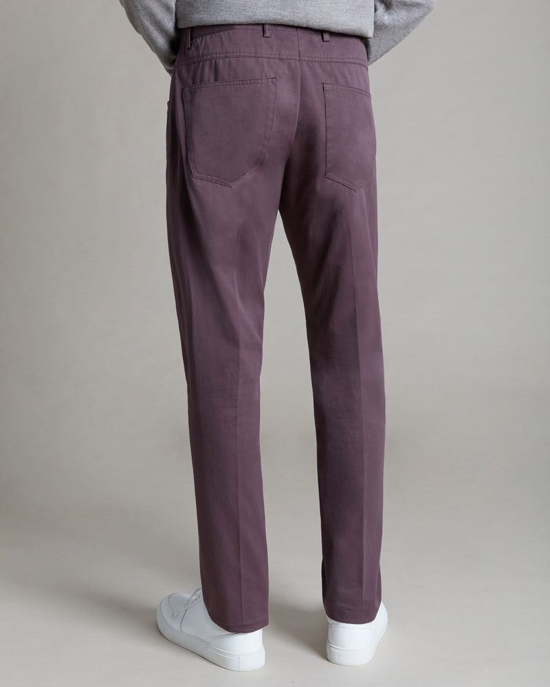 Burgundy Cotton & Cashmere Pant, Made in Italy