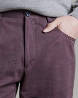 Burgundy Cotton & Cashmere Pant, Made in Italy