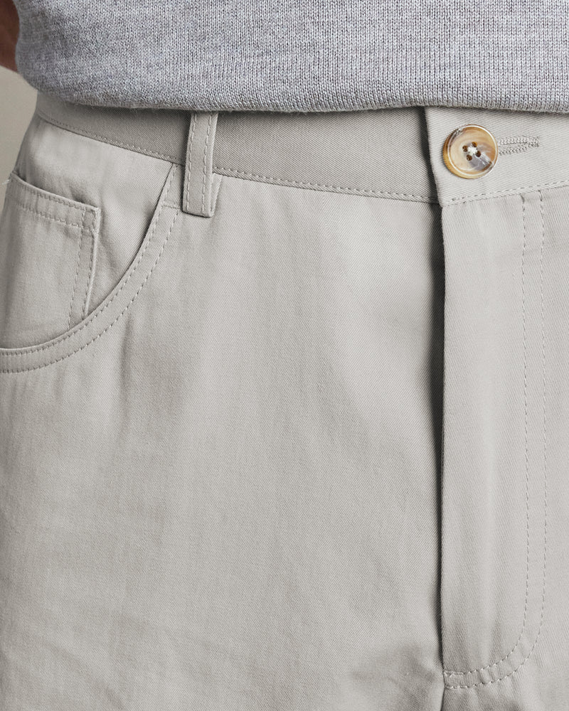 Taupe Cotton & Cashmere Pant, Made in Italy
