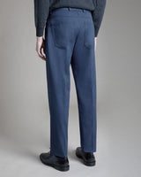Navy Cotton & Cashmere Pant, Made in Italy