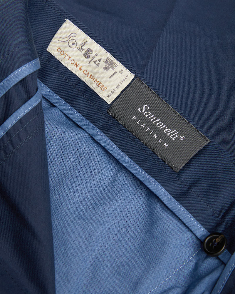 Navy Cotton & Cashmere Pant, Made in Italy