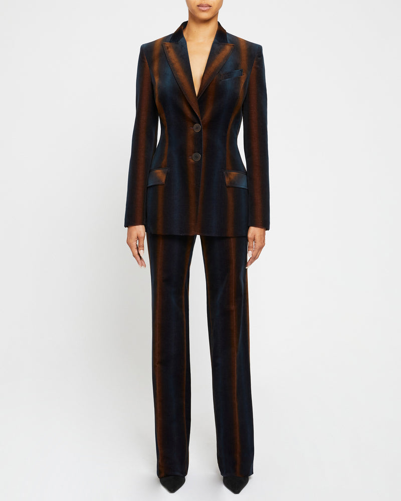 PRIMA Straight Leg Pant in Ombre Striped Velvet