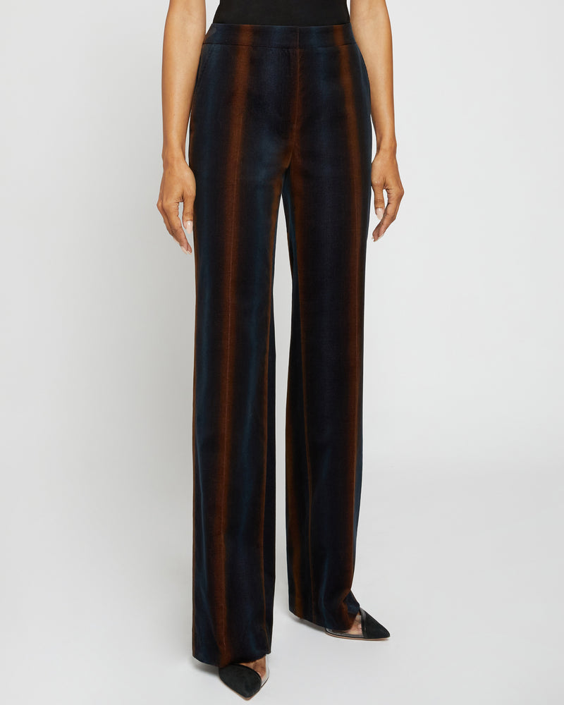 PRIMA Straight Leg Pant in Ombre Striped Velvet