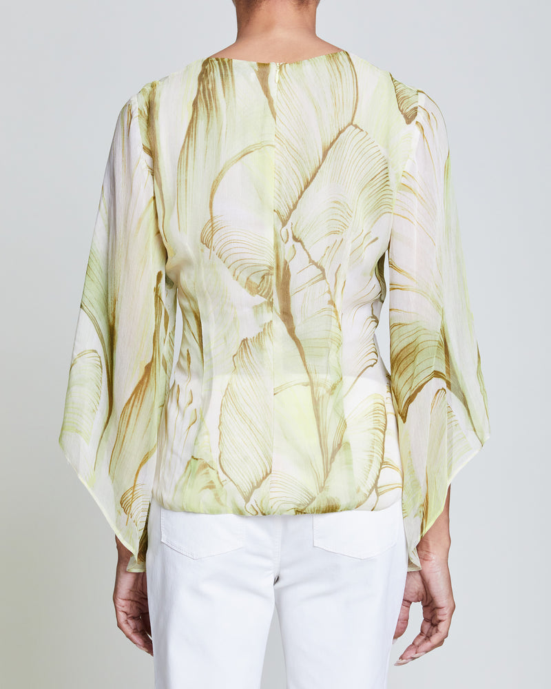 RAVEN Kimono Sleeve Blouse with Front Drawstring