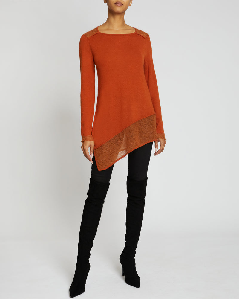 WELLA Asymmetrical Knit Sweater In Merino Wool