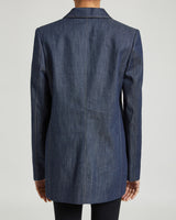 ZOE Single-Button Oversized Blazer in Cotton Denim