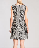 INDIRA A-Line Sleeveless Mini Jacquard Dress