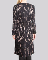 PRISCILLA Double-Breasted Open Neck Long Coat
