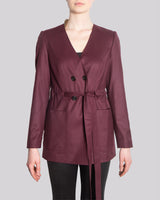 PRESCOT Double-Breasted Open Neck Jacket