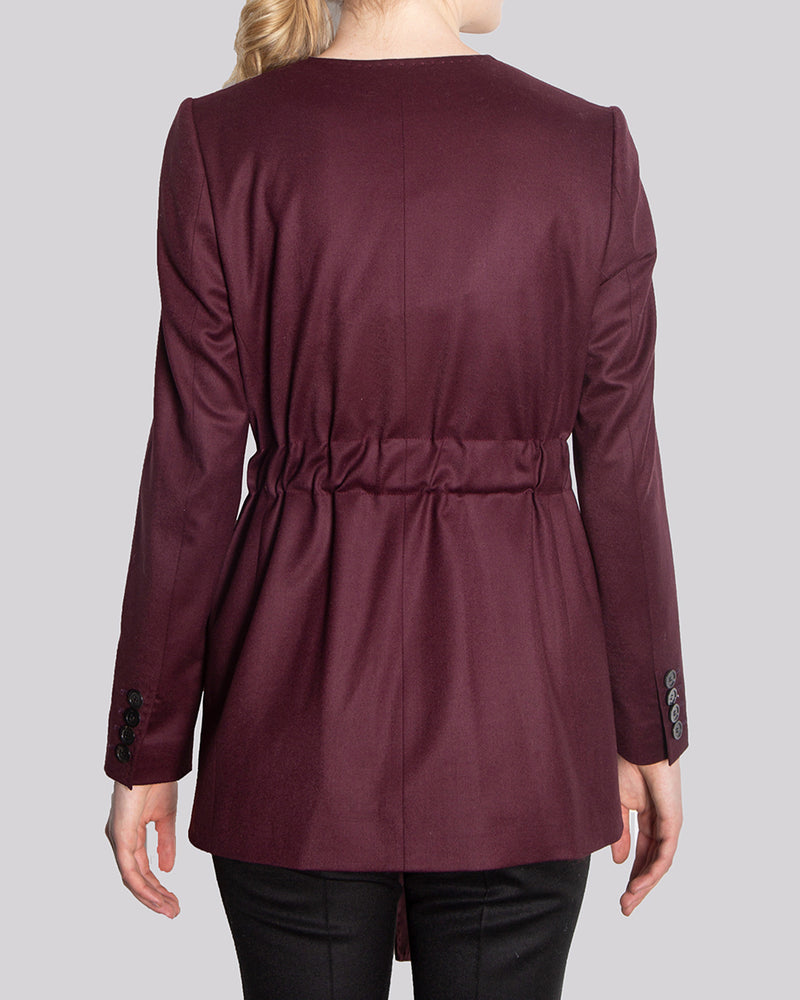 PRESCOT Double-Breasted Open Neck Jacket
