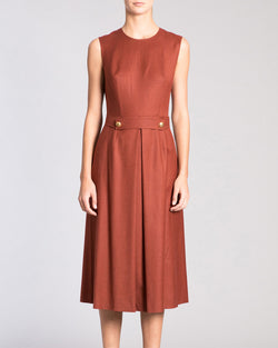 PIETRA Sleeveless A-Line Midi Dress in Flannel