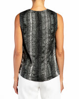 KEONA Faux Wrap Sleeveless Silk Top