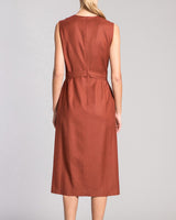 PIETRA Sleeveless A-Line Midi Dress in Flannel