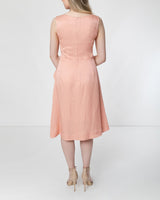 SHIRLEY1 Dress with Asymmetric Skirt Drape