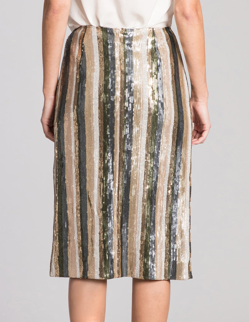 LORRAINE Slim Sequin Skirt