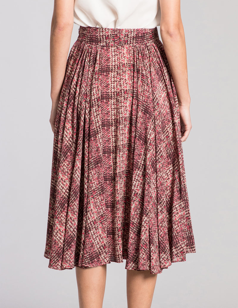 FRANCES Full Midi Skirt in Georgette Print