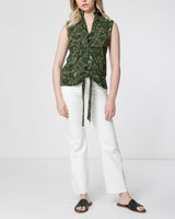 BRINA Sleeveless Blouse with Ruffled Collar