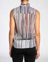 BRINA Sleeveless Blouse with Ruffled Collar