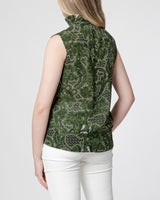 BRINA Sleeveless Blouse with Ruffled Collar