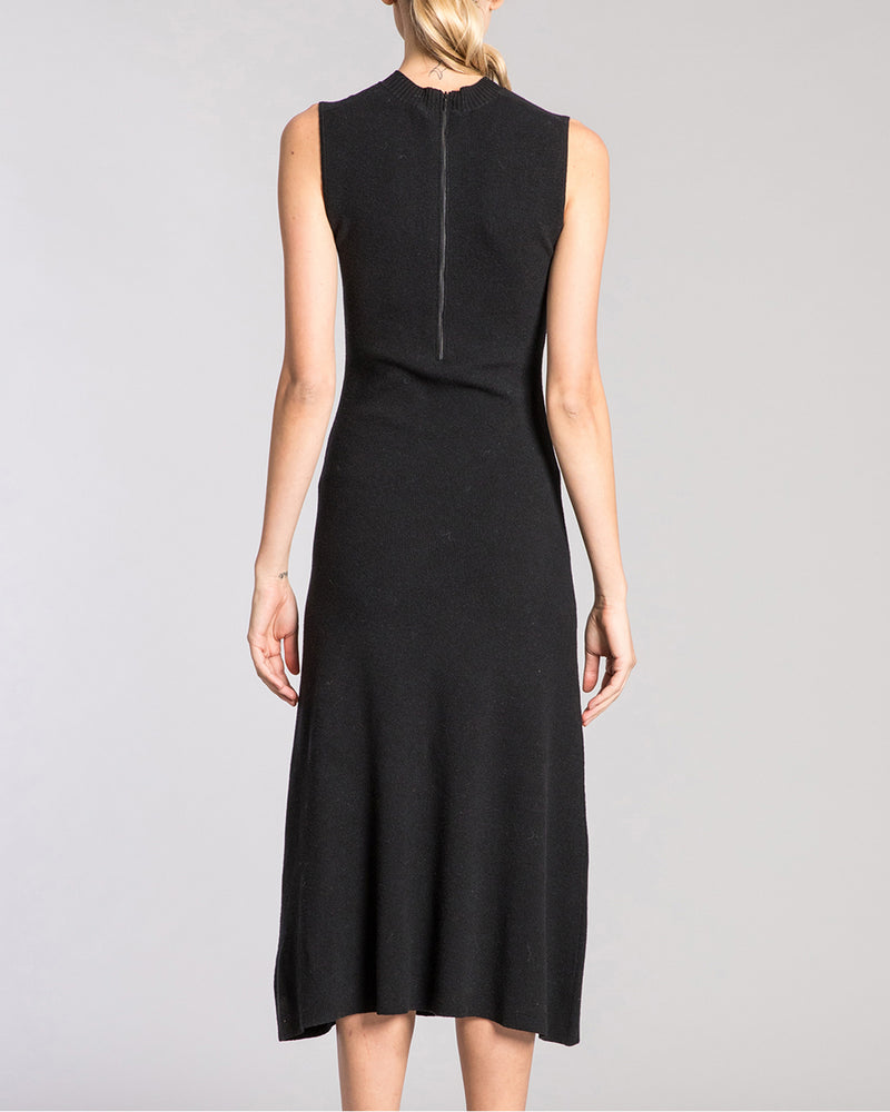 SASHA A-Line Sleeveless Midi Wool Knit Dress