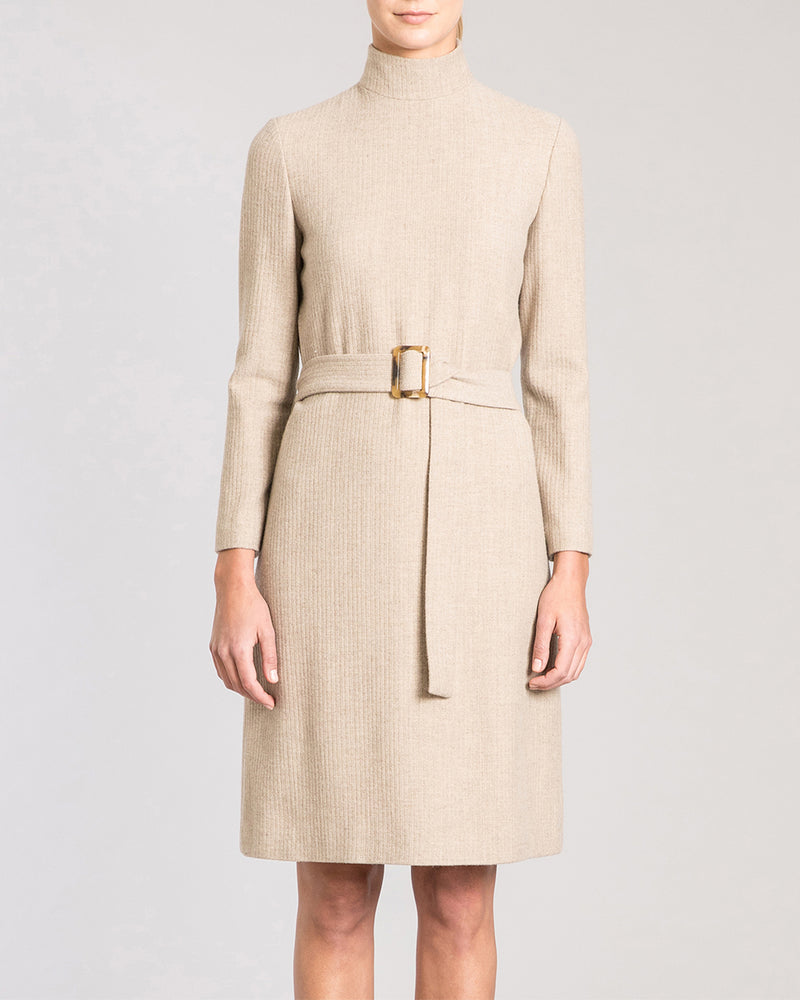 SHELBY Turtle Neck Sheath Cashmere Dress