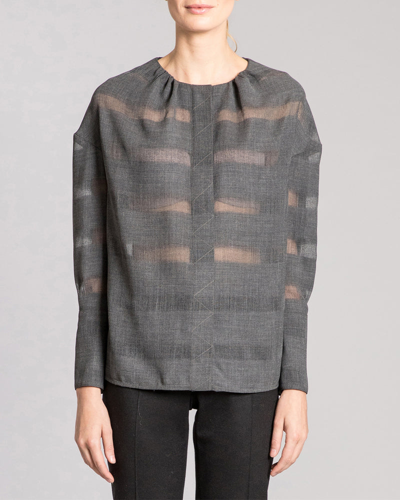 DAPHNE Long Sleeve Boxy Wool Top