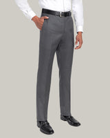 Grey, Flat Front Trouser, Loro Piana Wool Fabric, Made in Italy