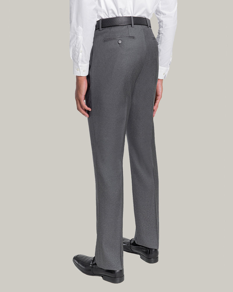 Grey, Flat Front Trouser, Loro Piana Wool Fabric, Made in Italy