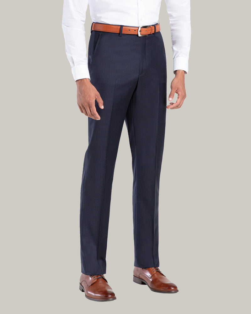 Flat Front Trouser in Loro Piana Luxury Serge Wool Fabric, Navy