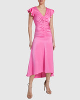 AVERY Midi Dress with Flutter Cap Sleeves