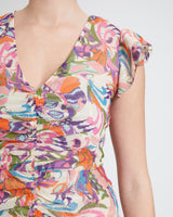 AVERY Midi Dress with Flutter Cap Sleeves