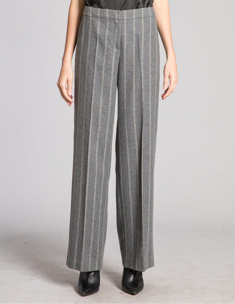 BREANNE Wide Leg Pant in Wool Flannel