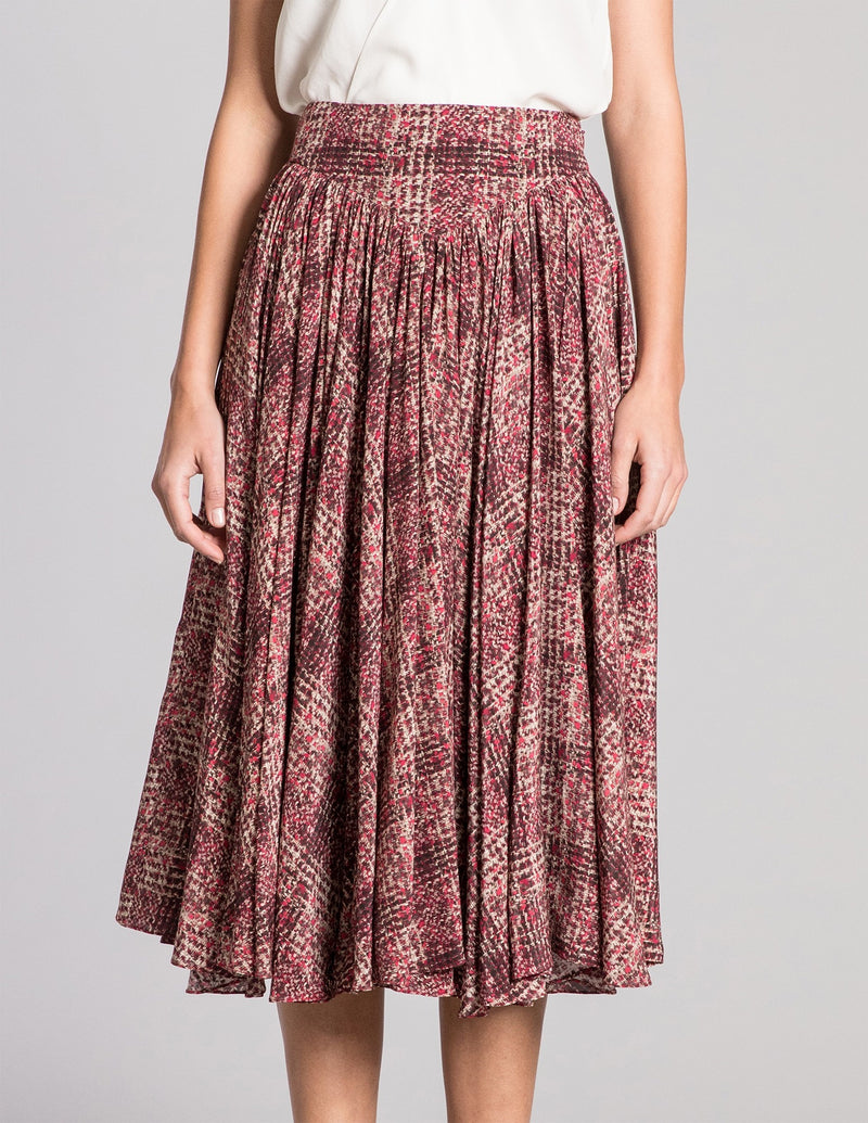 FRANCES Full Midi Skirt in Georgette Print